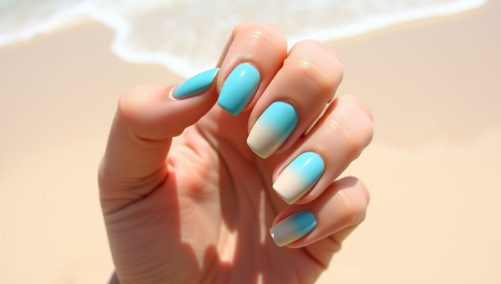Ocean-Inspired Ombre Nails