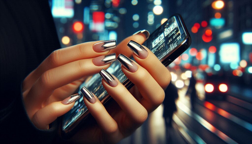 Chrome French Tips for City Breaks